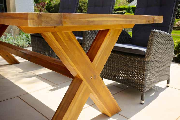 Acacia Care The Acacia used in our products is highly durable and treated with a weather proof finish to help our garden furniture stand the test of time.
