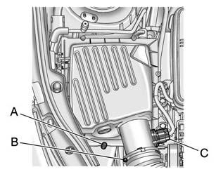 9-16 Îngrijirea autovehiculului 5. Inspectaţi sau înlocuiţi filtrului/ elementului filtrant de aer al motorului. 6. Coborâţi carcasa capacului filtrului către motor. 7.