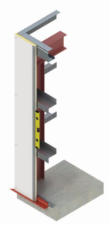 13: Vertical Installation L Verify panel is vertical using a level placed on leading (non-cut) edge. Attach KarrierRail and panel with 2 fasteners at EVERY structural support per shop drawings.