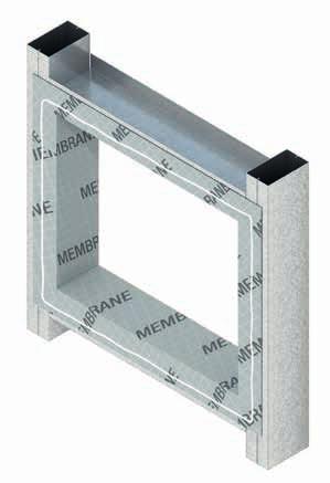 17: Horizontal Installation: Brick E Apply butyl sealant to membrane wrap around the perimeter of the framed opening.