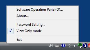 2 Right-click the Software Operation Panel icon in the notification area, and select [View Only mode] from the menu.