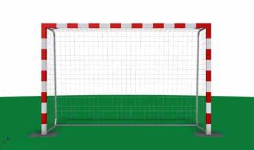Professional aluminum handball goals 2x3 m, made of reinforced aluminum profile, with folding bows. Mounted in assembly sleeves.