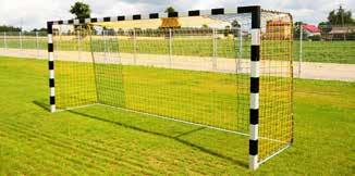 Football Goals 5x2 m Steel Football goals 5x2 m, square profile Made of square profile aluminum (available in two types: standard or reinforced) or steel, marked with black tape.