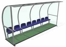 Shelter for substitutes PESMENPOL VIP Double row shelter for substitutes, roofed, with upholstered armchairs type VIP.