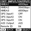 PREPARATION D NMEA Input/Output ports NMEA1/NMEA/NMEA data speed The data communication speed (baud rate) can be set for each Input/Output port; NMEA1 and NMEA.
