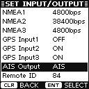 PREPARATION Initial setting mode D NMEA Input/Output ports (Continued) AIS Output Set the NMEA output port s capability. This function should normally be set to AIS.