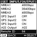 AIS : The NMEA output port sends only the AIS information to the connected device. (Default) AIS+GPS : The NMEA output port sends both the AIS and GPS information to the connected device.