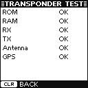 MAINTENANCE Transponder Test You can check whether the transponder units work properly. q Push [MENU] to enter the Menu mode. w Push [ ] or [ ] to select Diagnostics, then push [ENT].