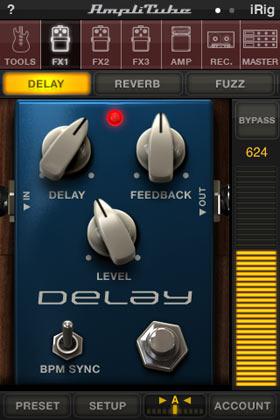 Delay A model of a modern digital delay stomp box that allows up to one second of delay. Use this effect to add space and repetitions to your parts.