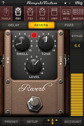 Reverb A reverb pedal that adds space and shine to your parts with adjustable color and time.