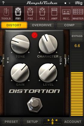 Distortion A model of a classic distortion stomp box from the 80s, with "Character" control added to make it more versatile.