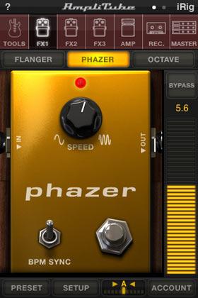 Phazer A model of a classic Phaser stomp box. This unit adds a shimmer to your solos and generate a smooth, watery modulation effect while playing chords and muted strumming.