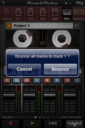 Mixing and Bouncing When all the tracks are full and you need to record more instruments you can free some space by using the Bounce function.