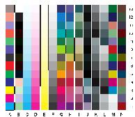 Tone and Color General description: This test form contains the basic block of the IT8.7/3 profiling target (CGATS, 2005) which consists of 182 color patches with known CMYK values.