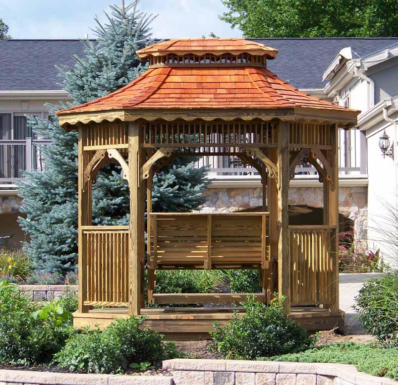 7'x9'4" Colonial Wood: Double swing - Rollback Plain, curved roof, Colonial Slate dimensional shingles, painted