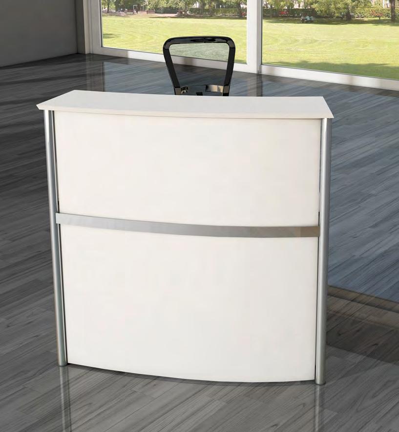 Meran An ideal reception desk for daily use with a complete work area.