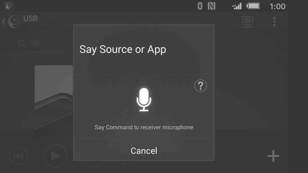 Activarea funcţiei de recunoaştere vocală (doar pentru telefoane inteligente Android) Dacă înregistraţi aplicaţii, le puteţi controla prin comandă vocală.
