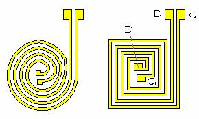 Chapter 3 High Frequency Power Transformer Windings (a) Top side track pattern (b) Bottom side track pattern Figure 3.12 Spiral planar winding structures.