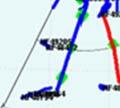 vessels (red lines) and general HFSWR tracks (blue