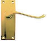 Sets - SOLID BRASS VICTORIAN STRAIGHT LEVER LOCK HANDLES - Polished Brass 1 Set 10