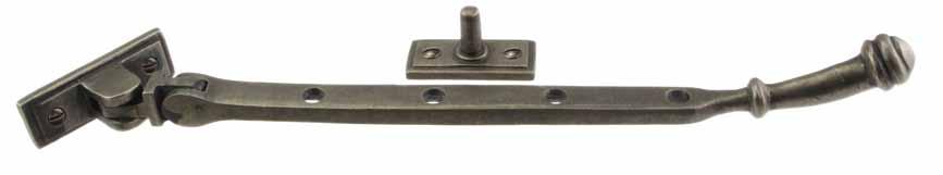 Ribbed Lockable Casement Fastener Overall length 132mm, back plate