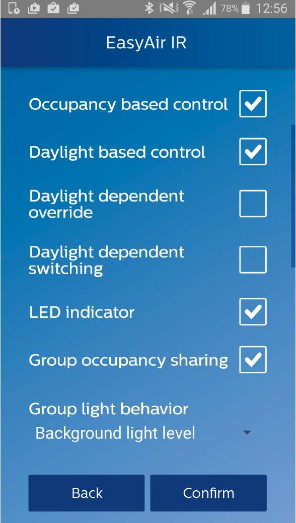 EasyAir IR This app allows grouping of luminaires and adding switches along with easy configuration of EasyAir parameters.