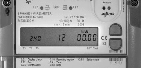 Electricity Meters IEC INDUSTRIAL+COMMERCIAL Dialog ZMD310AT/CT TECHNICAL DATA Maximal Current I max metrological selectable 40, 60, 80, 100, 120 A thermal 120 A Short Circuit 10 ms 5000 A