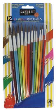 56-3007 3 Flat Taklon Brushes, Sizes 6, 8, 10 55