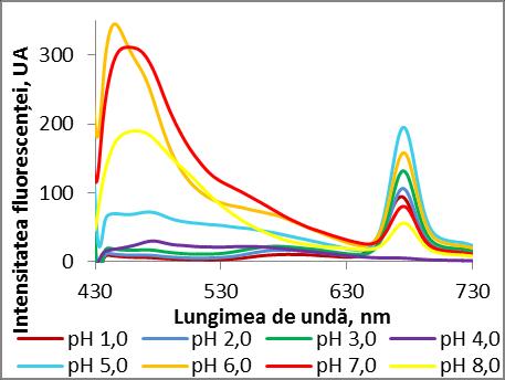 Când extractul din pielițe de prune a fost supus excitării la lungimea de undă λ=270 nm, 340 și 410 nm s-au obținut spectre specifice, poziționate în intervalul de lungimi de undă λ=350-388 nm, 450