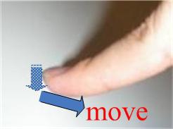 Figure 3 continuous contact Figure 4 discrete contact We define 3 kinds of basic movements which can compose all the possible movements, pressing, tapping and dragging.