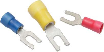 TYPE YAE-N-LF INSULUG Terminal - Nylon Insulated, Locking Fork Tongue 300 Volts Max., 105 C Max. The YAE-N-LF Locking Fork is nylon insulated with an insulation grip and accepts a 22-10 AWG wire.
