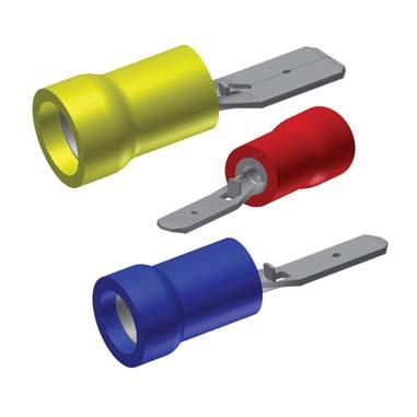 TYPE QP-M FINGRIP Figure 1 VINYL INSULATED MALE QUICK DISCONNECTS Material: Tin-Plated Brass 600 Volts Max., 105 C Max.