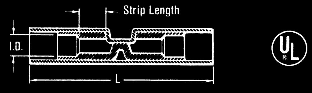 TYPE SN INSULINK Butt Splice, Nylon Insulated 600 Volts Max., 105 C Max. The type SN INSULINK is a high quality nylon-insulated butt splice designed to meet heavy duty application requirements.