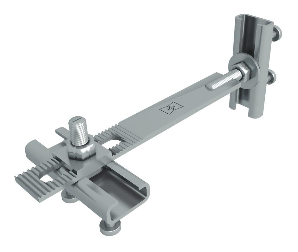 Serrated restraint anchor with hammer-head bolt FB-ZH Due to its force locked connection to the installed MOSO CE anchor rail, the serrated restraint anchor with welded-in hammer-head bolt can be