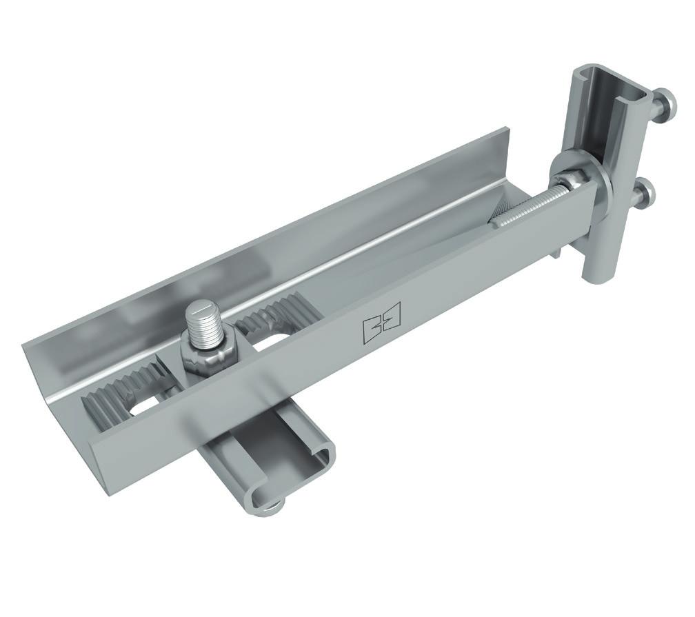 Serrated restraint anchor U-profile FB-ZU Due to its force locked connection to the installed MOSO CE anchor rail, the serrated restraint anchor with welded-in MHK bolt can be pressure- and