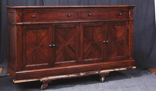 72300 naples buffet H42 W85 D22 Two drawers over four doors with parquet panels.