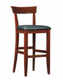 H42 W30 L66 72890-B Fleming Bar Stool Tapered front legs. Upholstered seat. Brass foot rest.