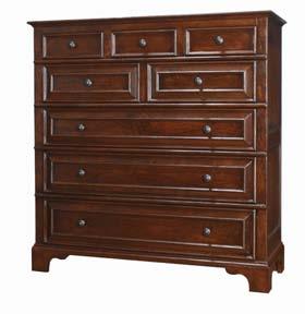 Bracket feet. Solid cherry. H53¾ W52 D21¼ 79155 Summerhill Three-Dr awer Night Stand Features three drawers.