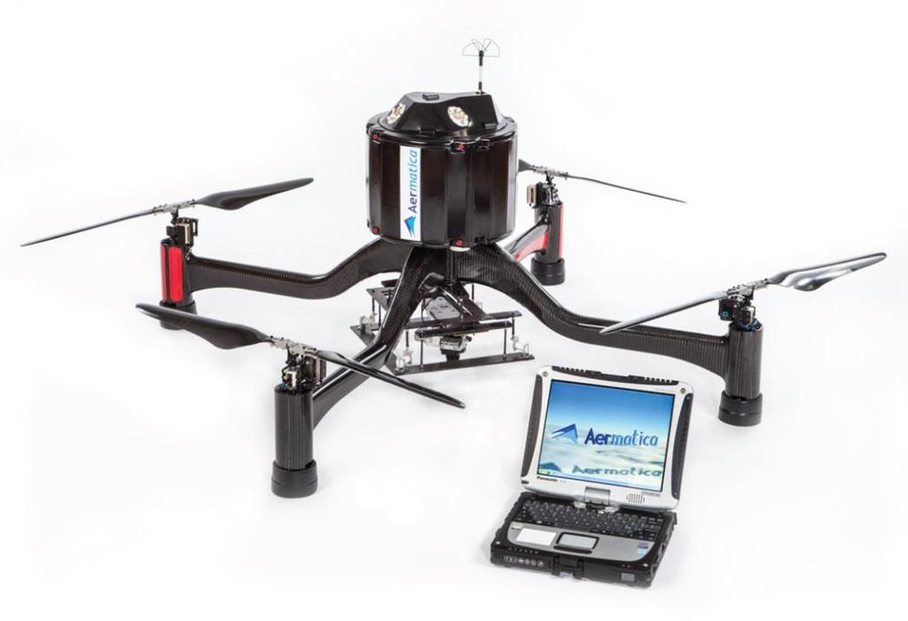 The Hyperspectral UAV - HyUAV PLATFORM: ANTEOS - Unmanned Aerial Vehicle Four-rotor platform with hovering capability, maximum payload of 2 Kg and flight time of 20 min
