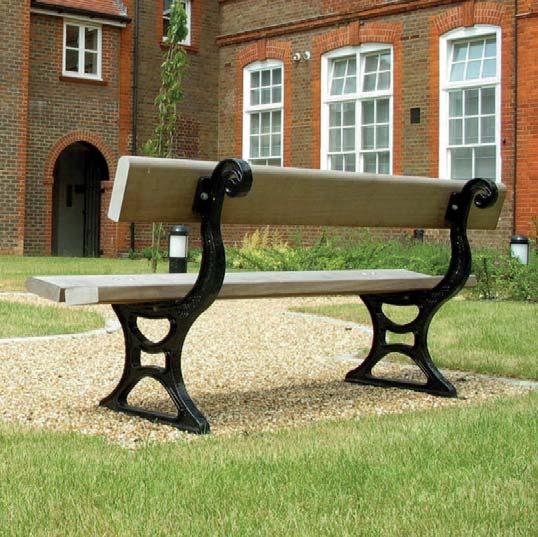 PALACE Cast iron standards - painted finish, to any BS / RAL colour reference Iroko slats - smooth planed finish PA 6 3 person seat, 1800 mm long PA 7 4 person seat, 2100 mm long 620 PA