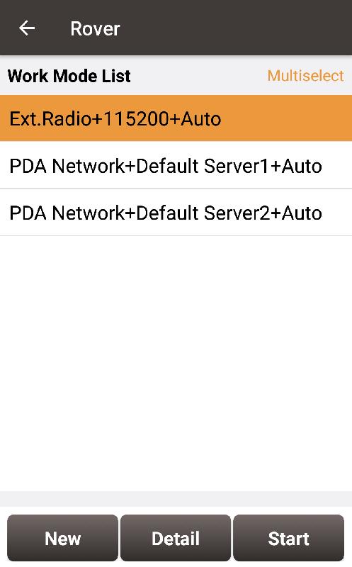 23. Select Ext.Radio+115200+Auto, press Detail 24. Data Link is Radio and ensure the Band Rate is correct. 25. Go back to the rover page, and press Start. 6.4 Data Collection for Post Processing!