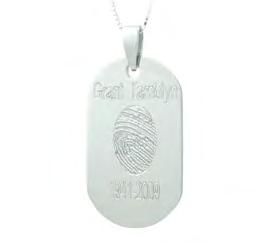 - MEMORY TAGS - Silver Memory Tag includes 20 Silver Box Chain. Stainless and Titanium Memory Tag includes 20 Ball Chain.