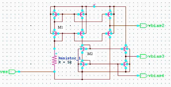 For the required unity gain frequency and for a given transistor g m, C L is evaluated using eq. (2). 2.2. Biasing circuit The bias voltages are generated using the circuit shown in fig. (4).
