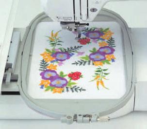 You can edit the embroidery patterns using the LCD touch panel: changing their sizes and colours, combining them with other patterns,