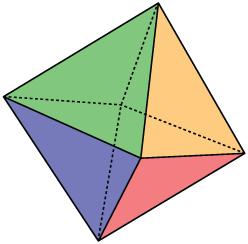 regular octahedron with faces labeled through is rolled.