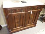 Kieffer 5 Mahogany 2 door bookcase with string inlay 12 converted pattern glass oil lamp with