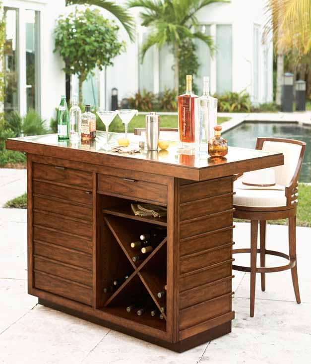 The back side of the Parrot Cay Bar offers great functionality. There are two storage drawers at the top.