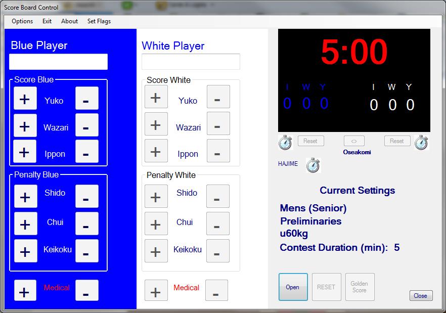 Using Jscore The Control Panel Upon starting the program, the user is presented with the main control panel. This panel is used by the timekeeper to control the scoreboard.