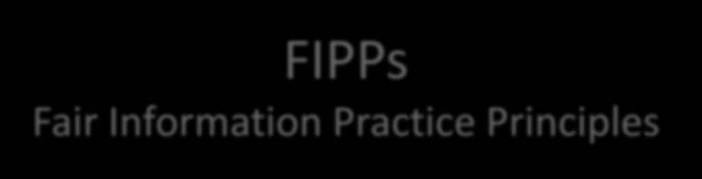 FIPPs Fair Information Practice Principles T H E G O L D S TA N