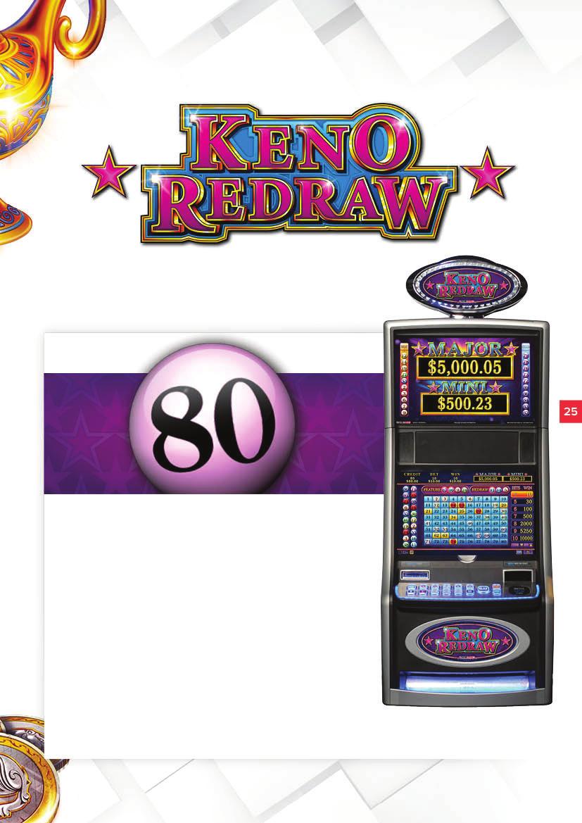 25 Players select their Keno numbers from 1 80 and during each game 20 balls are randomly drawn to award prizes. In each game 4 numbers are randomly chosen as FEATURE numbers.